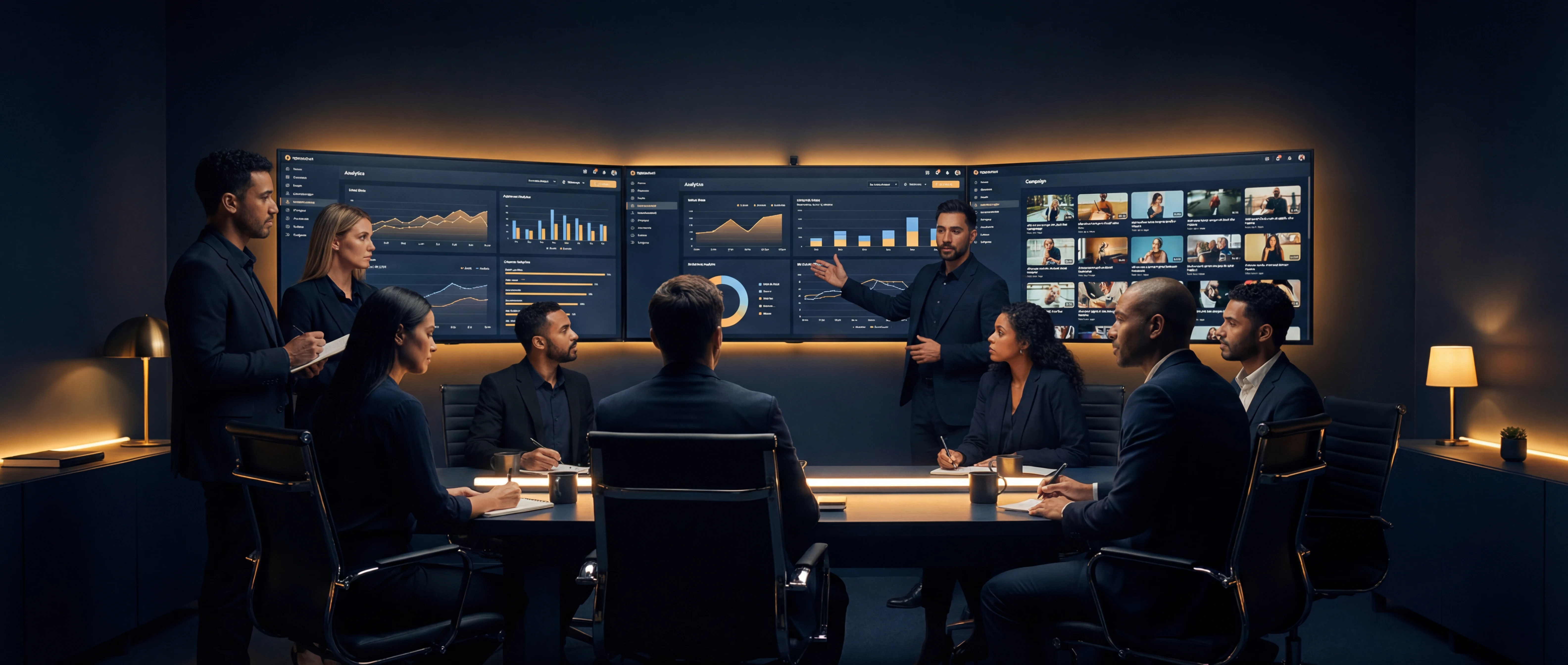 ResultReach agency team at work in a modern marketing studio